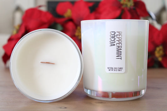 Peppermint Cocoa Wooden Wick Candle