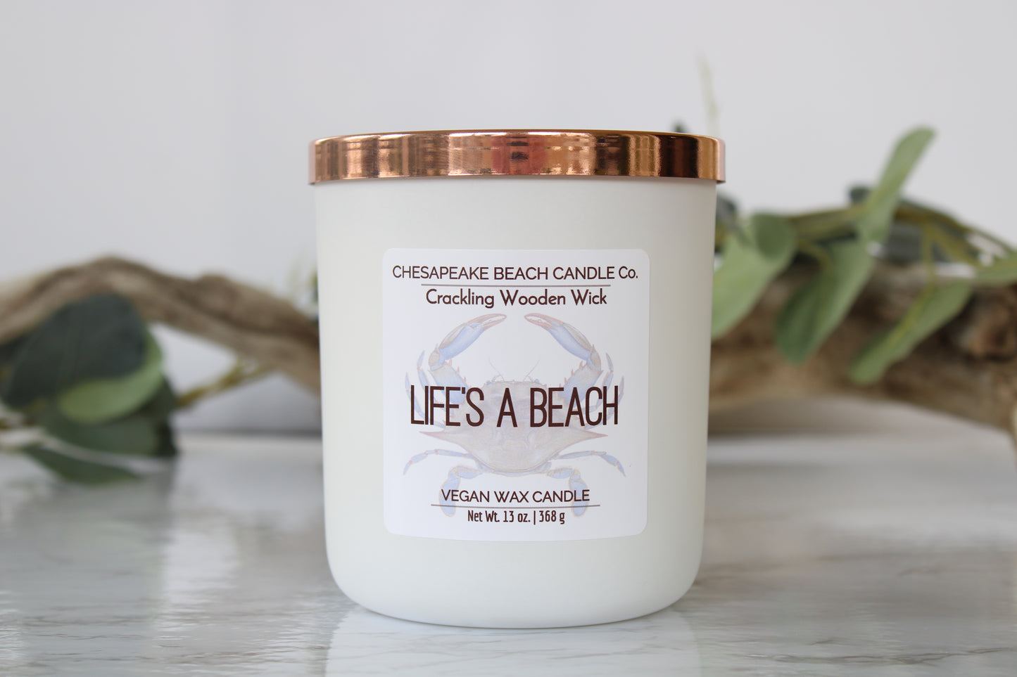 Life's a Beach Wooden Wick Candle