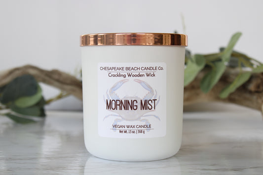 Morning Mist Wooden Wick Candle