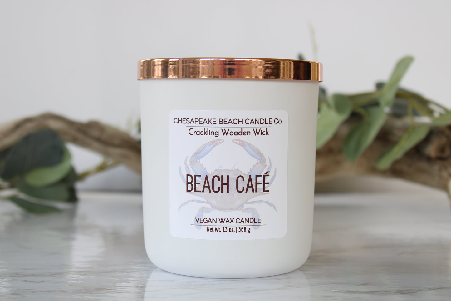 Beach Café Wooden Wick Candle