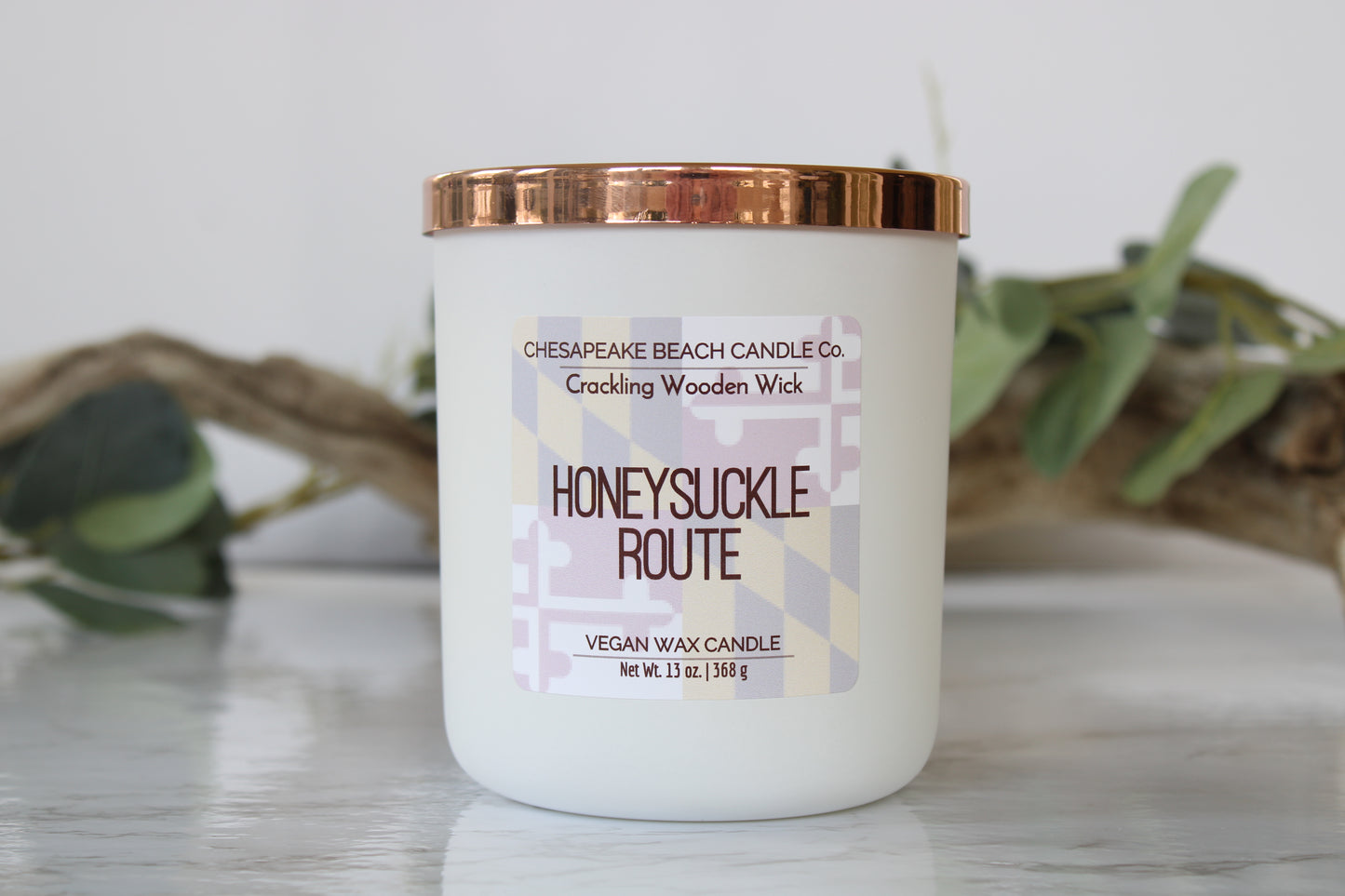 Honeysuckle Route Wooden Wick Candle