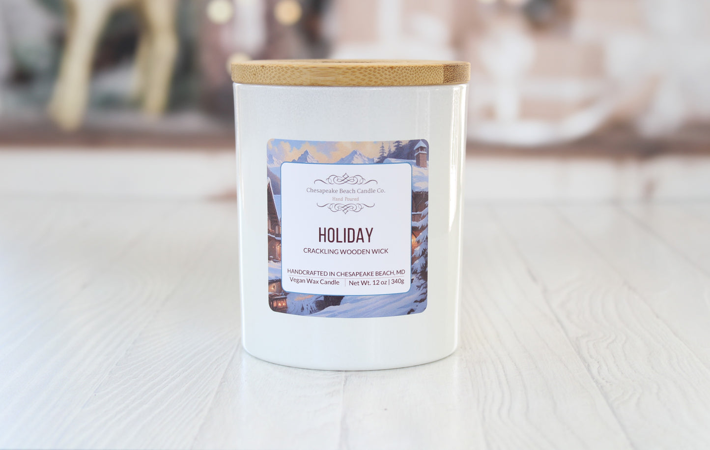 Holiday Wooden Wick Candle