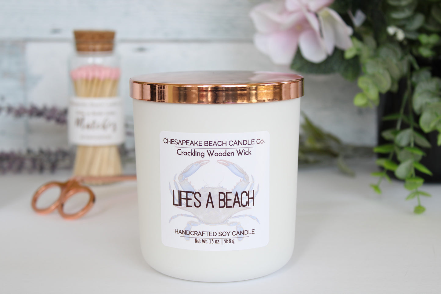 Life's a Beach Wooden Wick Candle