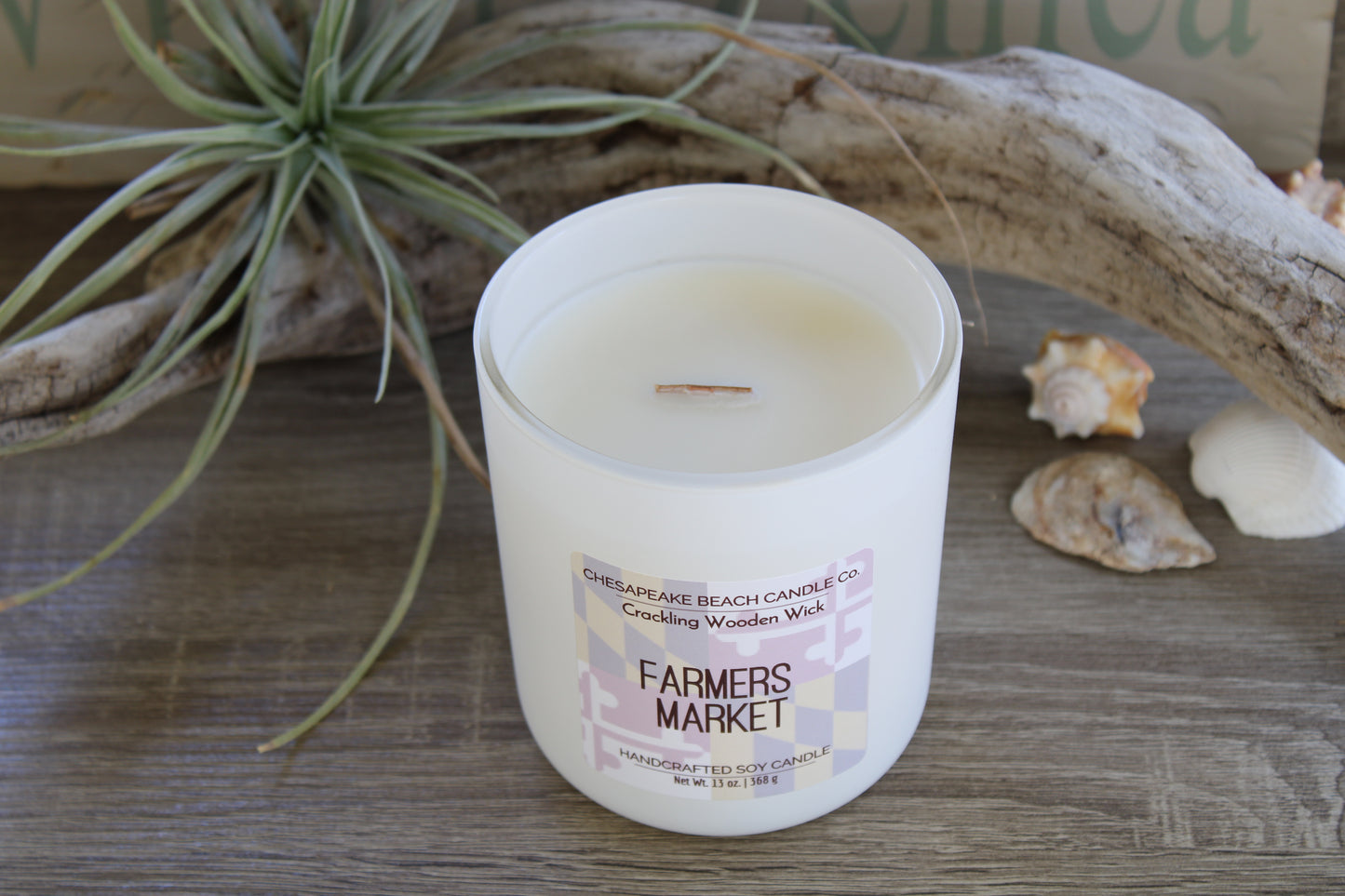 Farmers Market Wooden Wick Candle