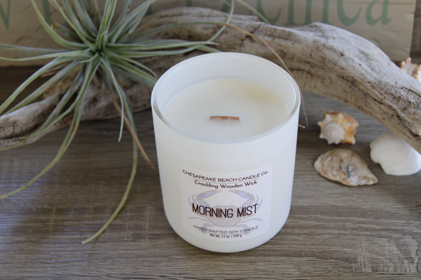 Morning Mist Wooden Wick Candle