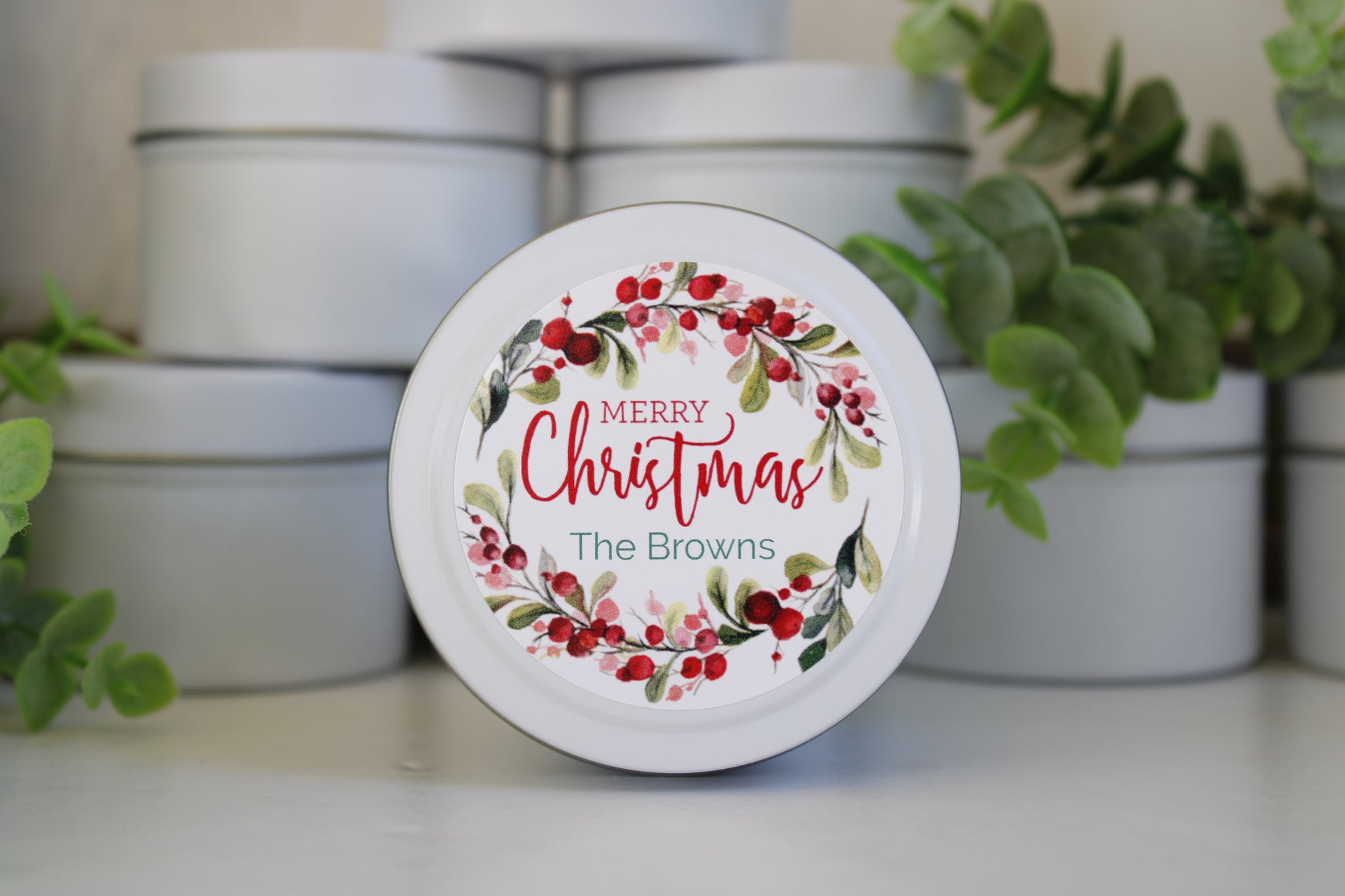 Christmas Gifts, Christmas Personalized Candle Favors, Christmas