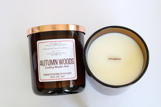 Autumn Woods Wooden Wick Candle (13 oz)