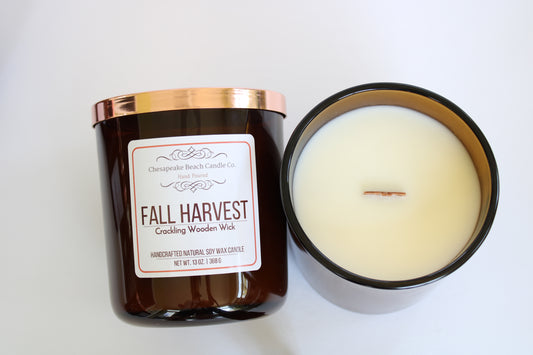 Fall Harvest Wooden Wick Candle