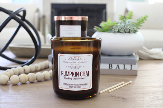 Pumpkin Chai Wooden Wick Candle (13 oz)