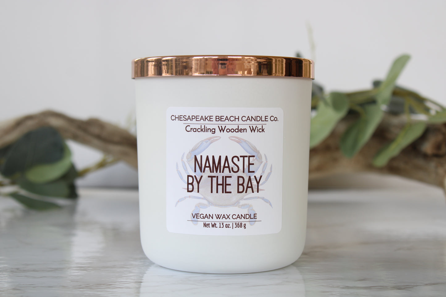 Namaste by the Bay Wooden Wick Candle (13 oz)