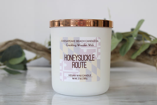 Honeysuckle Route Wooden Wick Candle