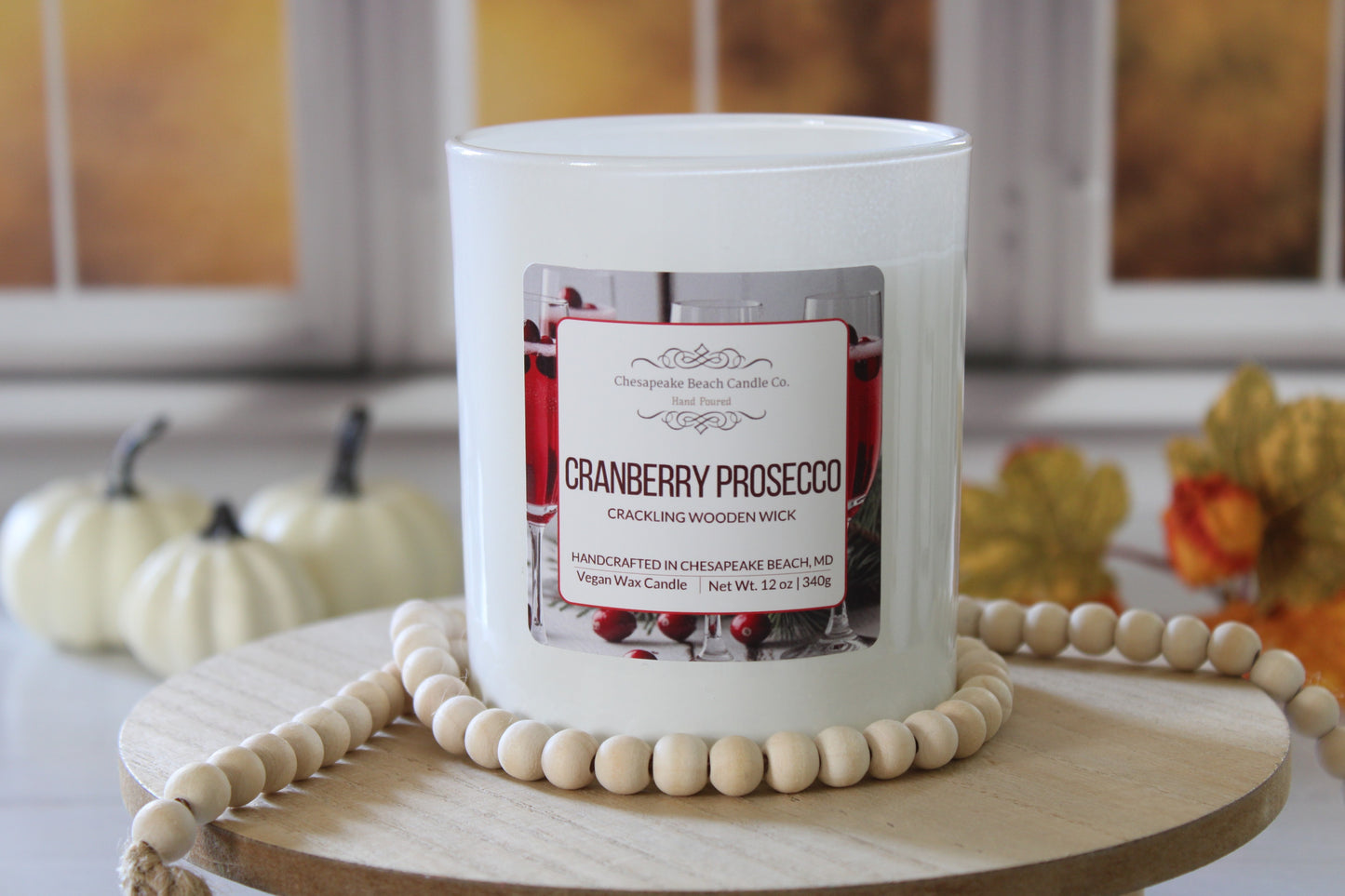 Cranberry Prosecco Wooden Wick Candle