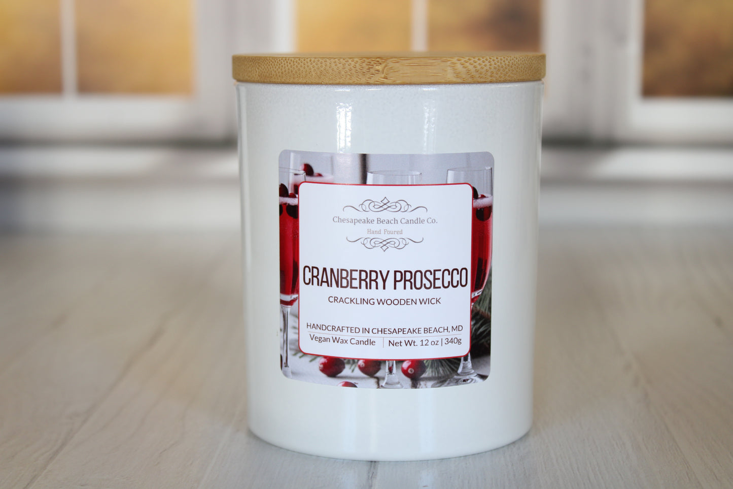 Cranberry Prosecco Wooden Wick Candle