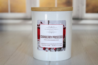 Cranberry Prosecco Wooden Wick Candle