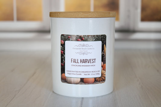 Fall Harvest Wooden Wick Candle