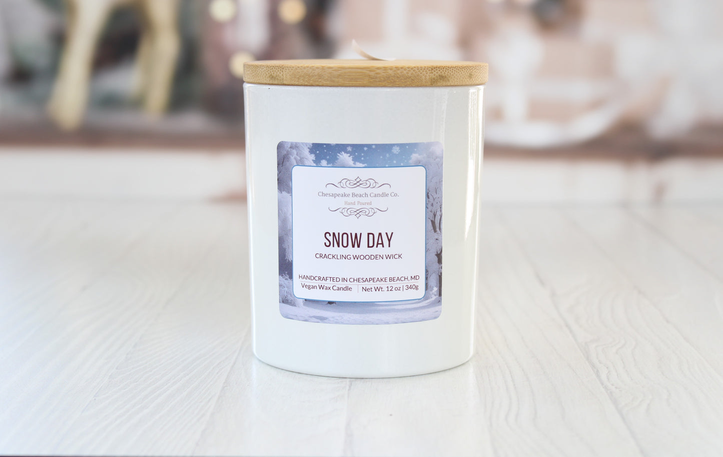 Snow Day Wooden Wick Candle