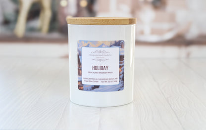 Holiday Wooden Wick Candle
