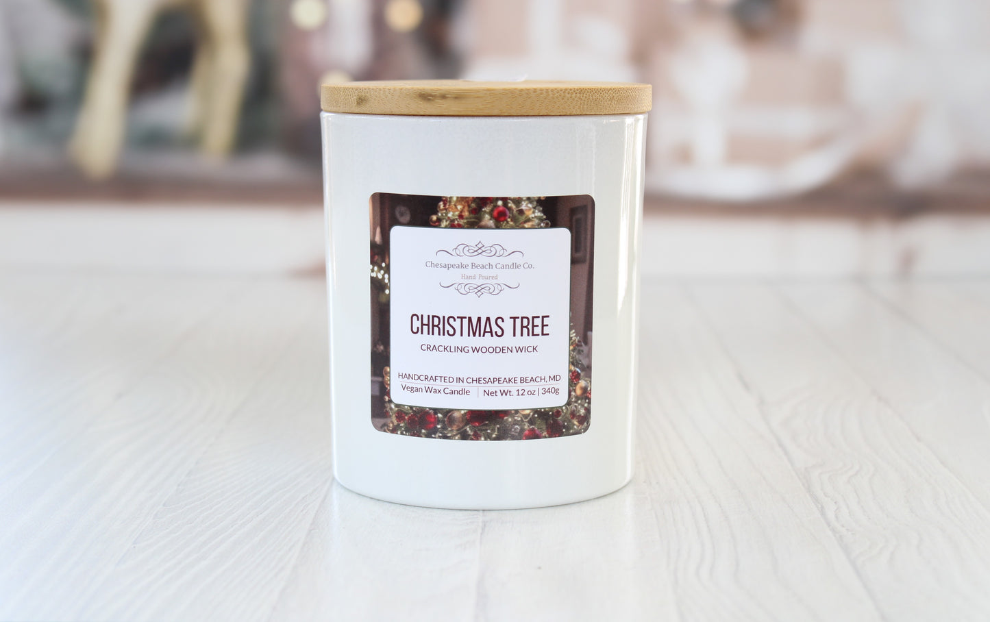 Christmas Tree Wooden Wick Candle