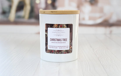 Christmas Tree Wooden Wick Candle