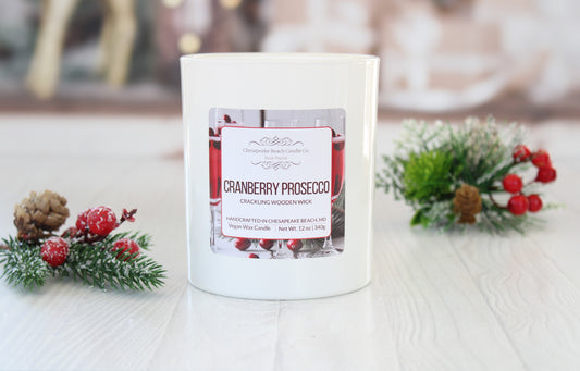 Cranberry Prosecco Wooden Wick Candle