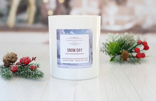Snow Day Wooden Wick Candle