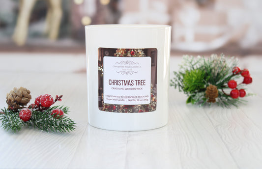 Christmas Tree Wooden Wick Candle