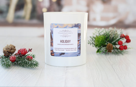 Holiday Wooden Wick Candle