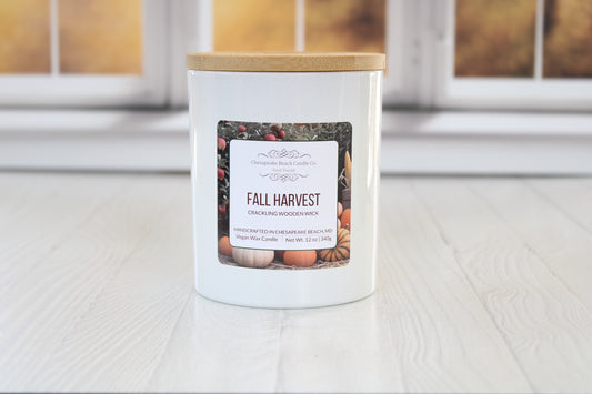 Fall Harvest Wooden Wick Candle