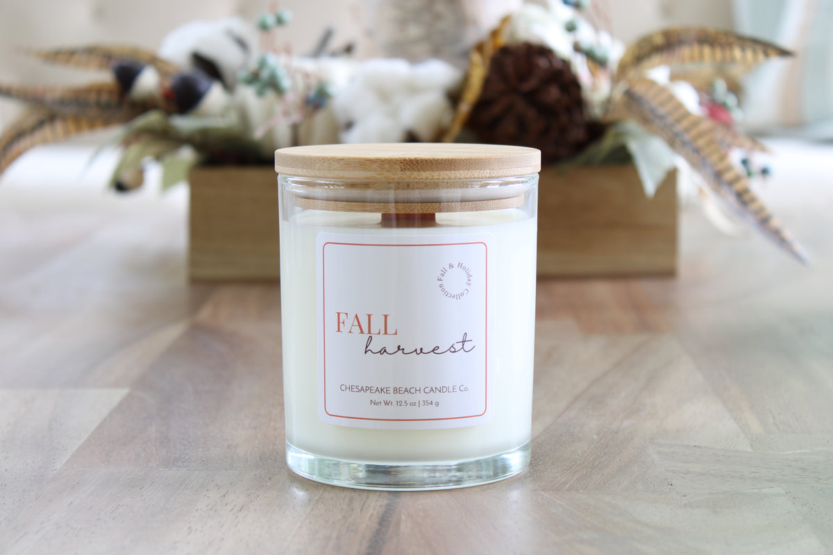 Fall Harvest Wooden Wick Candle