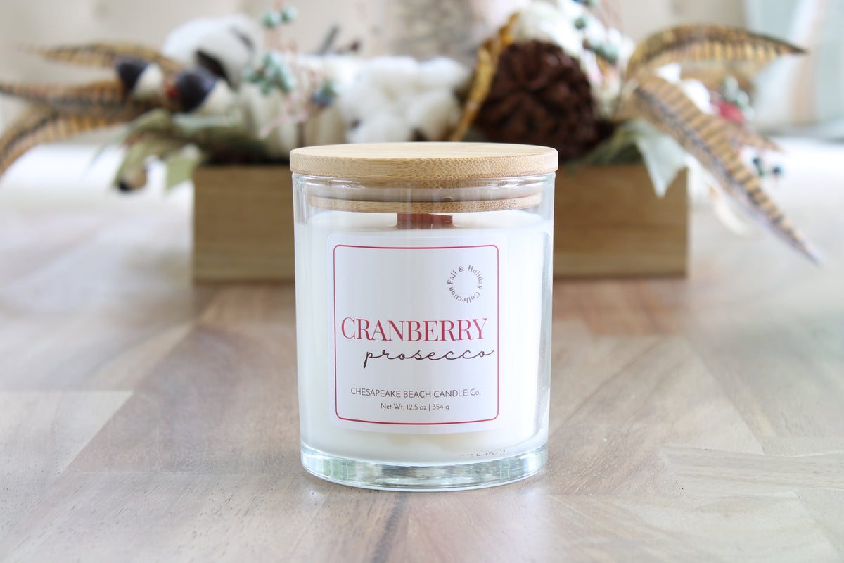 Cranberry Prosecco Wooden Wick Candle