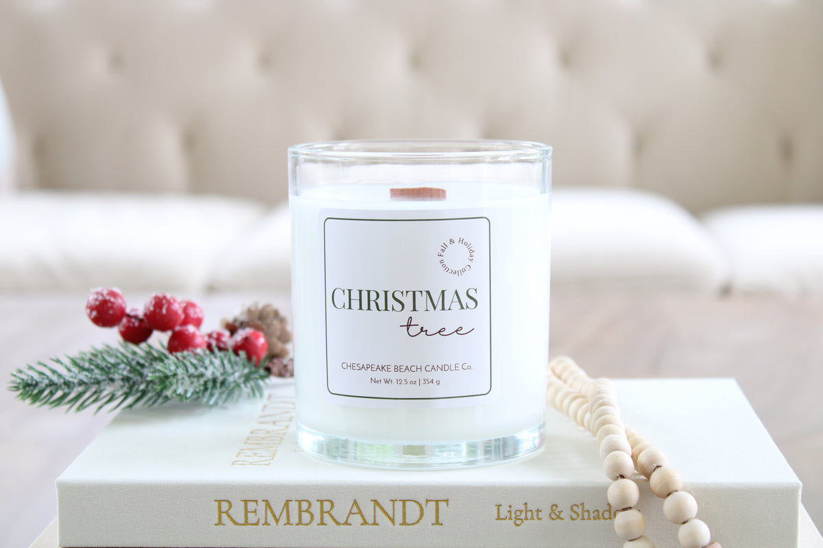 Christmas Tree Wooden Wick Candle