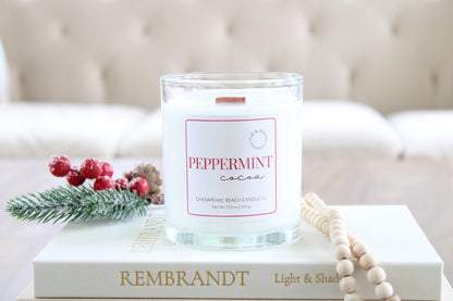 Peppermint Cocoa Wooden Wick Candle