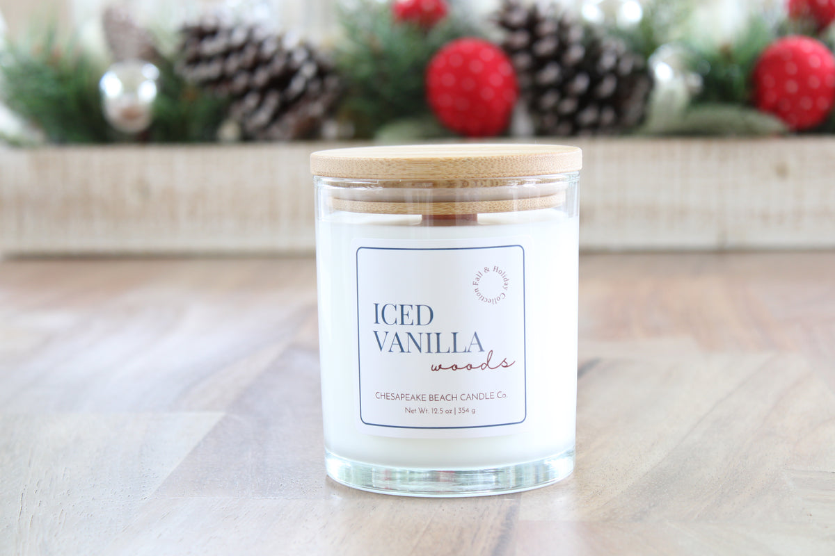 Iced Vanilla Woods Wooden Wick Candle