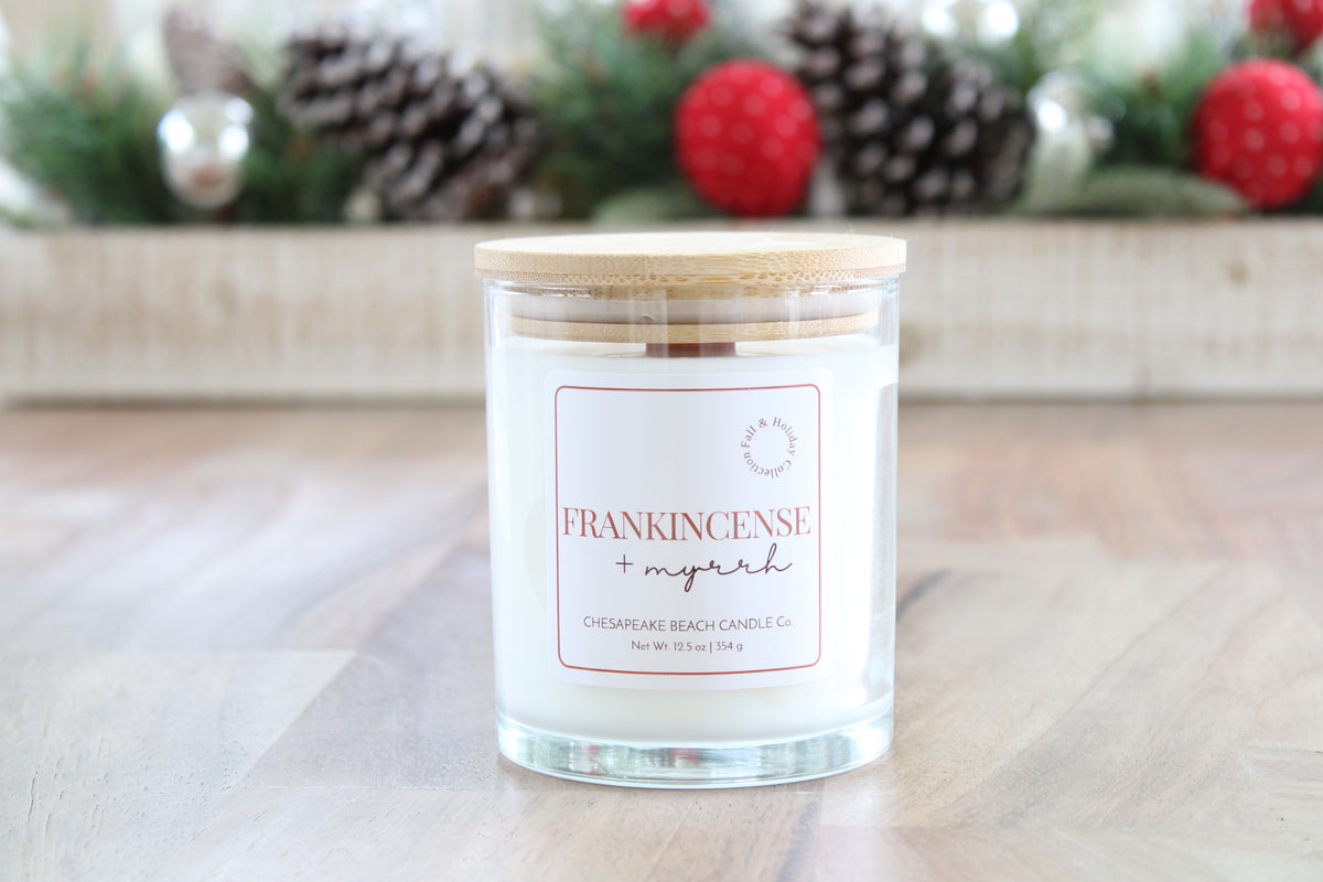 Frankincense & Myrrh Wooden Wick Candle