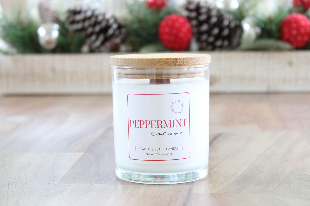 Peppermint Cocoa Wooden Wick Candle