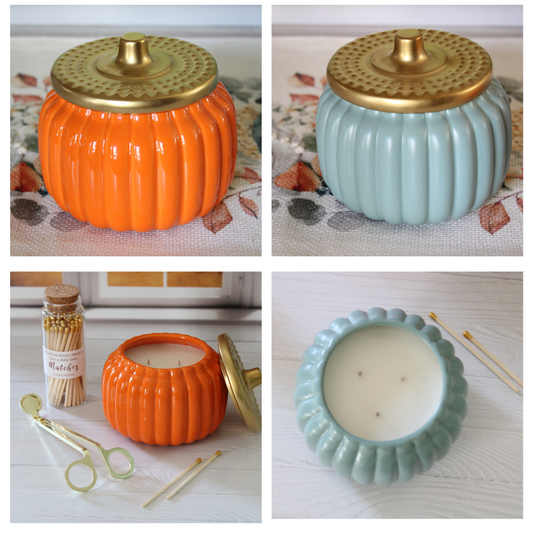 Ceramic Pumpkin Candles