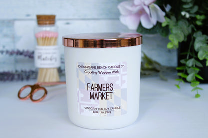 Farmers Market Wooden Wick Candle (13 oz)