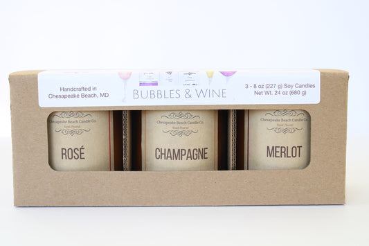 Bubbles & Wine Candle Trio