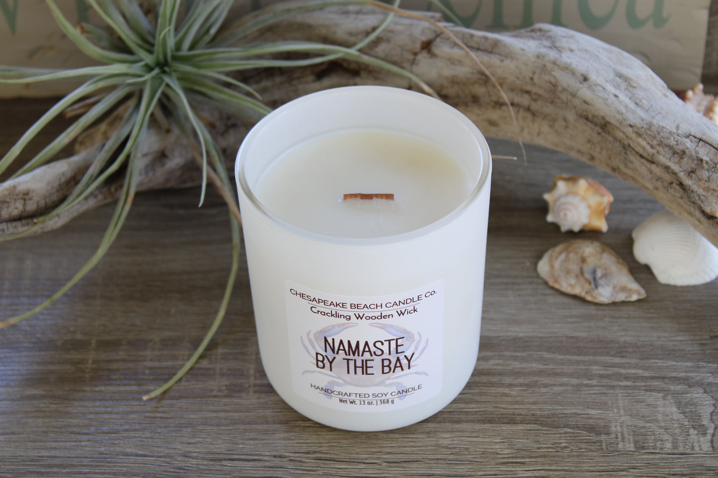 Namaste by the Bay Wooden Wick Candle (13 oz)